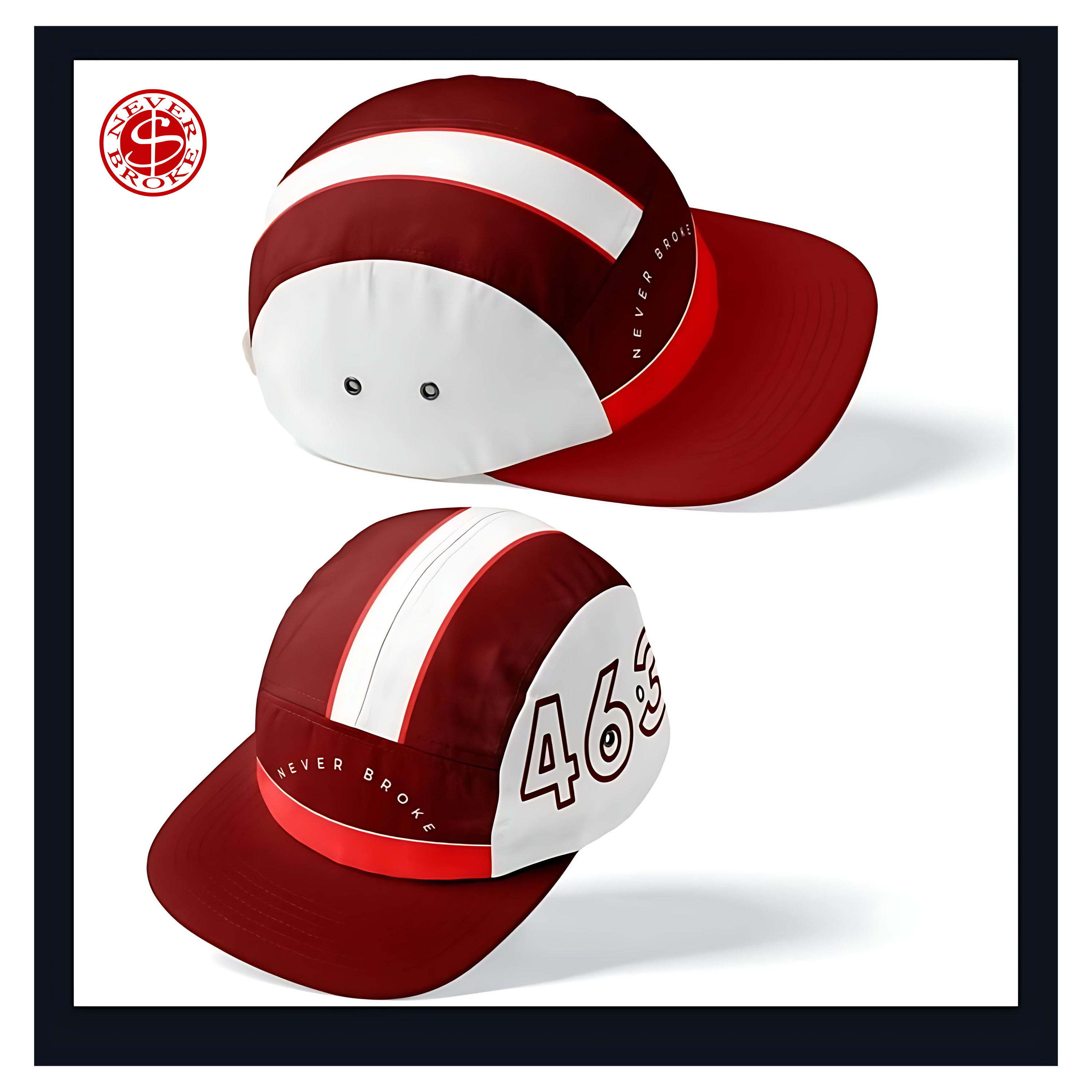 NEVER BROKE 463 New neon lime green,blue, black, and red 5-panel hat