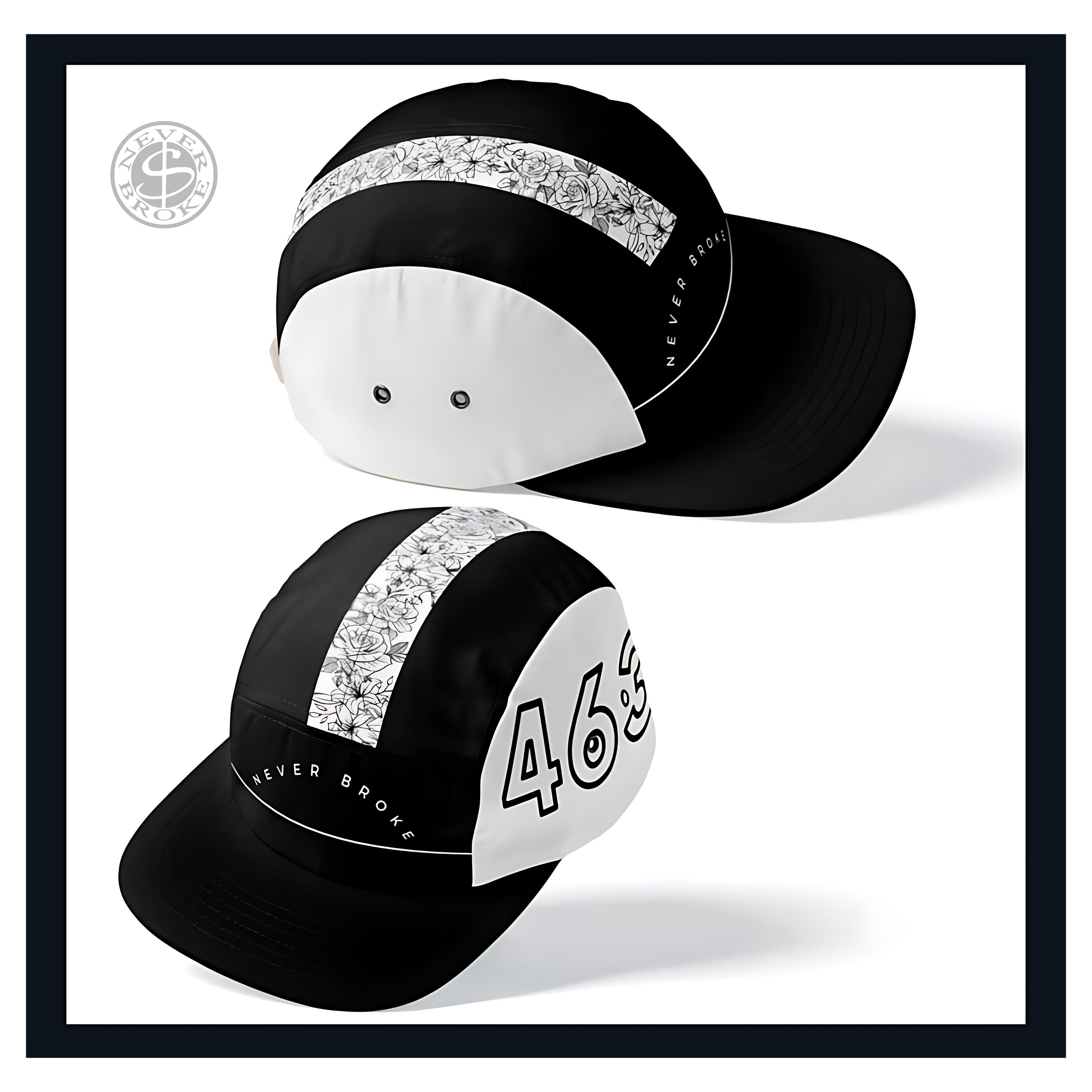 NEVER BROKE 463 New neon lime green,blue, black, and red 5-panel hat